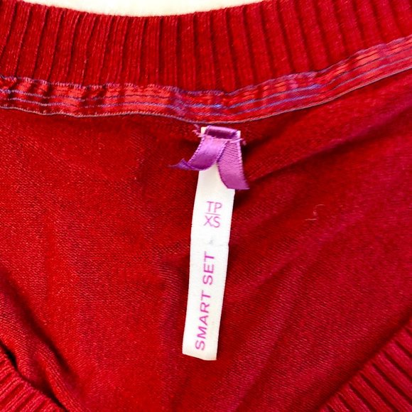 Cranberry Red V-Neck Sweater Smart Set - Picture 4 of 7